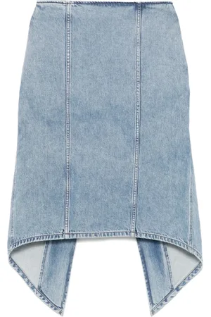 J.W.Anderson Kjol, Dam, 3Xs, Denim, Blå Knäppt Kjol med Fickor
