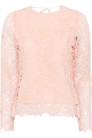 Bruuns Bazaar Blusar & Skjortor , Dam, M, Polyester, Feminin Blus med Spetsdetalj