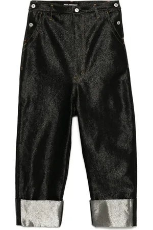 JUNYA WATANABE Jeans, Dam, S, Svarta byxor med knappar och bälte