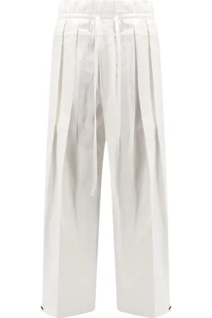 Jil Sander Byxor, Dam, M, Bomull, Vita elastiska midjbyxor