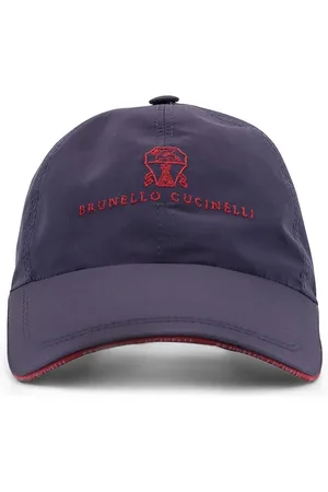 Brunello Cucinelli Accessoarer, Herr, M, Bomull, Blå Broderad Logotyp Justerbar Hatt