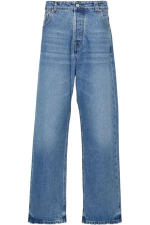 Jacquemus Jeans, Herr, W33, Denim, Stonewashed Denim Wide Leg Jeans