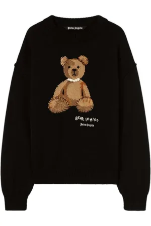 Palm Angels Stickade tröjor & koftor, Herr, M, Bear Intarsia Stickad Tröja