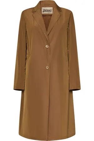 HERNO Kappa, Dam, S, Polyester, Brun vattenavvisande kappa snygg kamel