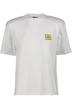 JOSHUA SANDERS Topp, Dam, S, Bomull, Vit Crew-neck Bomull T-shirt Italien