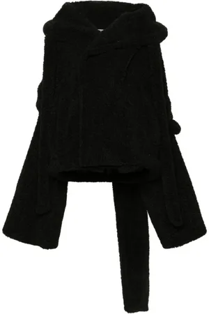OTTOLINGER Jacka, Dam, M, Fuskpäls, Svart Fleece Textur Huva Kappa