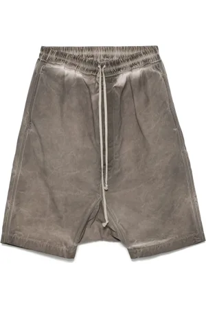 Rick Owens Shorts, Herr, M, Mörk Skugga Elastiska Dragsko Byxor