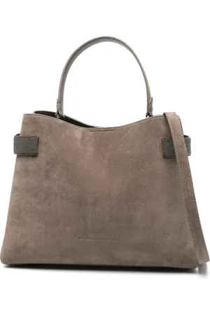 Brunello Cucinelli Väska, Dam, ONE Size, Taupe Brun Axelväska med Handtag