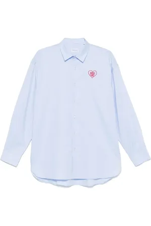 Family First Skjorta, Herr, M, Bomull, Klassisk Blå Button-Up Skjorta