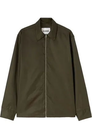 Jil Sander Jacka, Herr, M, Nylon, Grön Nylon Twill Dragkedja Skjorta