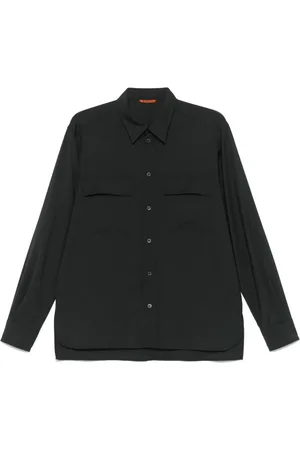 BARENA Skjorta, Herr, L, Mörkgrå Button-Up Skjorta med Bröstfickor