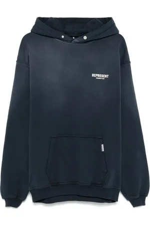 Represent Sweatshirts & Hoodies, Herr, M, Bomull, Marinblå Klassisk Sweatshirt med Ficka