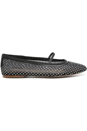 A.P.C. Skor, Dam, 38 EU, Läder, Svarta Kristall Plattor med Elastisk Rem