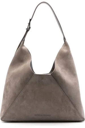 Brunello Cucinelli Väska, Dam, ONE Size, Mocka, Taupe Brun Mocka Axelväska