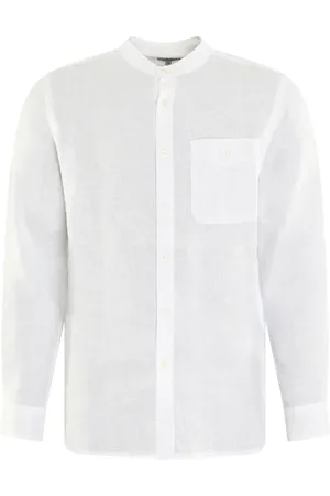 Woolrich Skjorta, Herr, M, Linne, Linne Skjorta med Bandkrage Vit