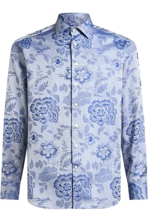 Etro Skjorta, Herr, L, Navy Button-Up Skjorta