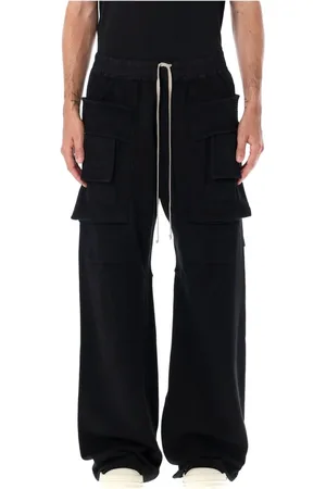 Rick Owens Byxor, Herr, L, Bomull, Svarta Cargo Joggingbyxor Aw23