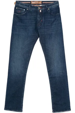Jacob Cohen Jeans, Herr, W33, Bomull, Indigo Classic Five Pocket Jeans