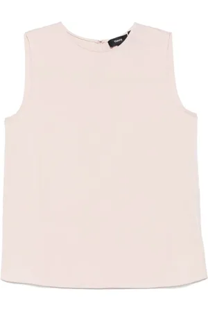 THEORY Topp, Dam, L, Blush Keyhole Sleeveless Top