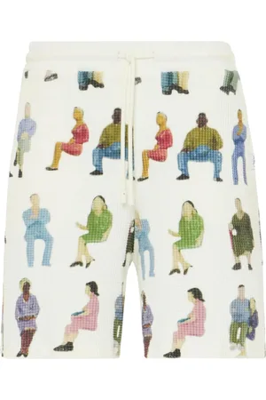 J.W.Anderson Shorts, Herr, L, Grafiskt Tryck Elastisk Midja Shorts