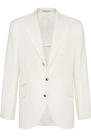 Brunello Cucinelli Jacka, Herr, 2Xl, Vit Knäppt Jacka med Fickor och Ventiler