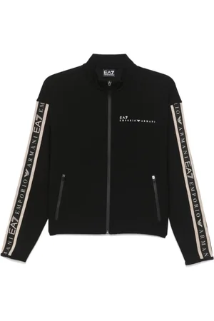 EA7 Sweatshirts & Hoodies, Dam, XL, Svart Zip-tröja med Logopaneler