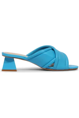 Schutz Skor, Dam, 37 EU, Låg Klack Blå Sandal