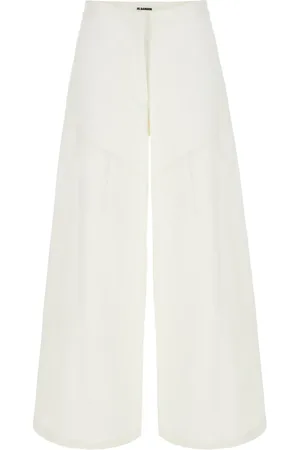 Jil Sander Byxor, Dam, S, Bomull, Vida byxor med hög midja och vida ben