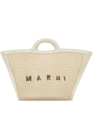 Marni Väska, Dam, ONE Size, Läder, Tropicalia Sommar Handväska i vitt läder