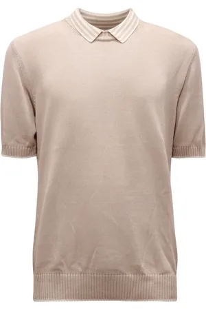 ELEVENTY Topp, Herr, L, Italiensk Stil Stickad Topp