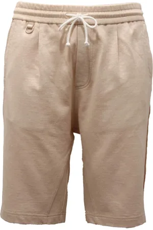 Paolo Pecora Shorts, Herr, L, Linne, Bermuda Sweat Shorts med Linne