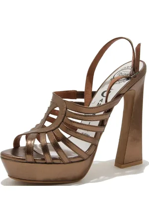 Jeffrey Campbell Skor, Dam, 40 EU, Läder, Bronsläder Sandal Skor