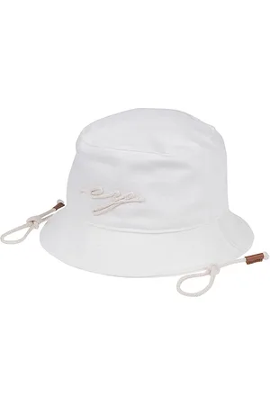 ELEVENTY Accessoarer, unisex, ONE Size, Bomull, Fiskarhatt i bomull med brodyr