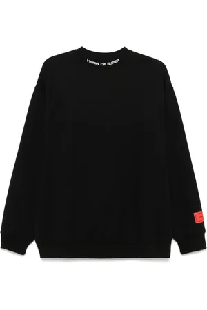 Vision Of Super Sweatshirts & Hoodies, Herr, L, Svart Sweatshirt med Skull Print
