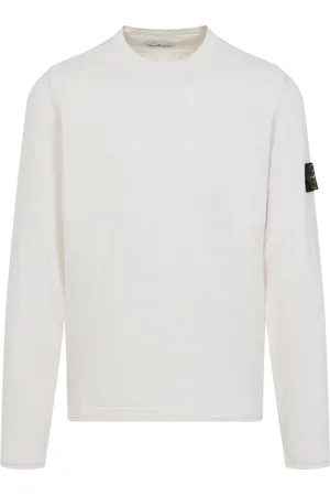 Stone Island Stickade tröjor & koftor, Herr, L, Bomull, Crew Neck Pullover