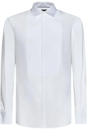 Dsquared2 Skjorta, Herr, S, Bomull, Vit Skjorta med Plastron Stängning