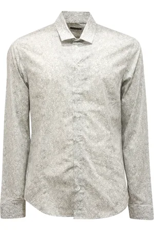 Patrizia Pepe Skjorta, Herr, M, Grön Vågblad Slim Fit Skjorta