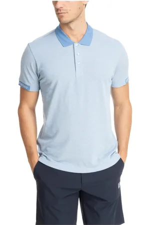 EA7 Topp, Herr, L, Bomull, Enfärgad Polo Skjorta med Logodetalj