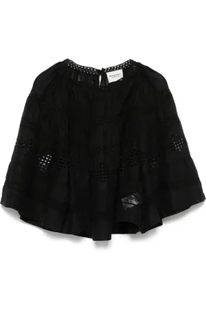 Isabel Marant Blusar & Skjortor , Dam, XS, Perforerad Svart Motorcykel Topp
