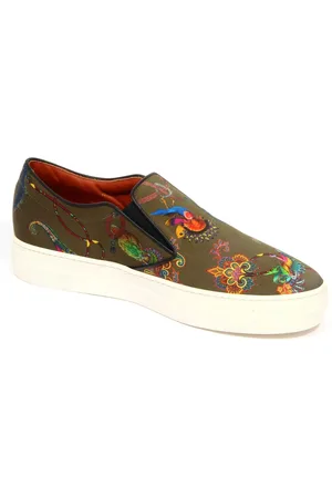 Etro Skor, Dam, 36 EU, Grön Tyg Slip-On Sneakers