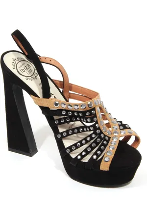Jeffrey Campbell Skor, Dam, 40 EU, Mocka, Svart/Nude Mocka Högklackad Sandal