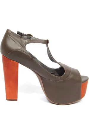 Jeffrey Campbell Skor, Dam, 40 EU, Foxy Wood Brun Sandal