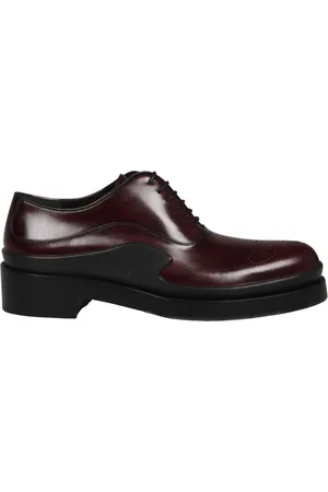 Prada Skor, Dam, 40 EU, Läder, Borstad läder snörskor