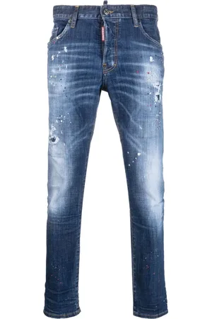 Dsquared2 Jeans, Herr, L, Denim, Stiliga Denim Jeansbyxor