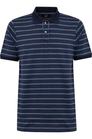 Dunhill Topp, Herr, M, Bomull, Blå Bomull Polo Skjorta Klassisk Passform