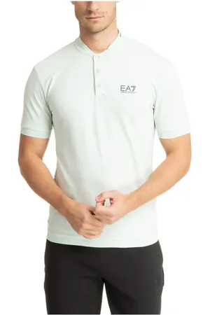 EA7 Topp, Herr, M, Bomull, Enfärgad Polo Shirt med 3 Knappar
