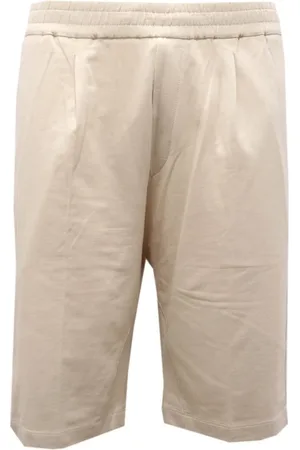 Paolo Pecora Shorts, Herr, L, Off White Jersey Bermuda Shorts