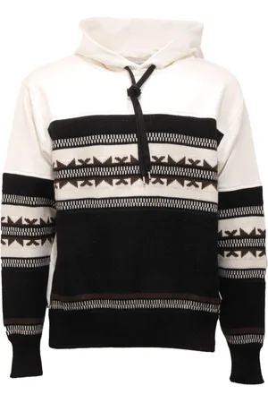 Paolo Pecora Sweatshirts & Hoodies, Herr, L, Sweatshirt i vitt/svart Modell 22I0
