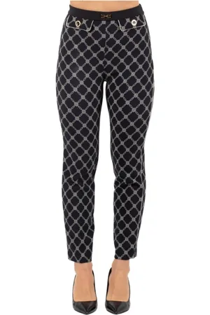 Elisabetta Franchi Byxor, Dam, L, Elegant Svarta Byxor