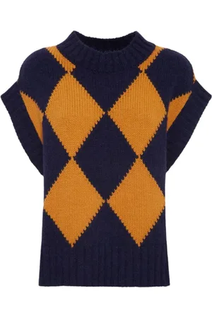 La DoubleJ Stickade tröjor & koftor, Dam, 2Xs, Argyle Gilet - Bouclé Stickad Tröja